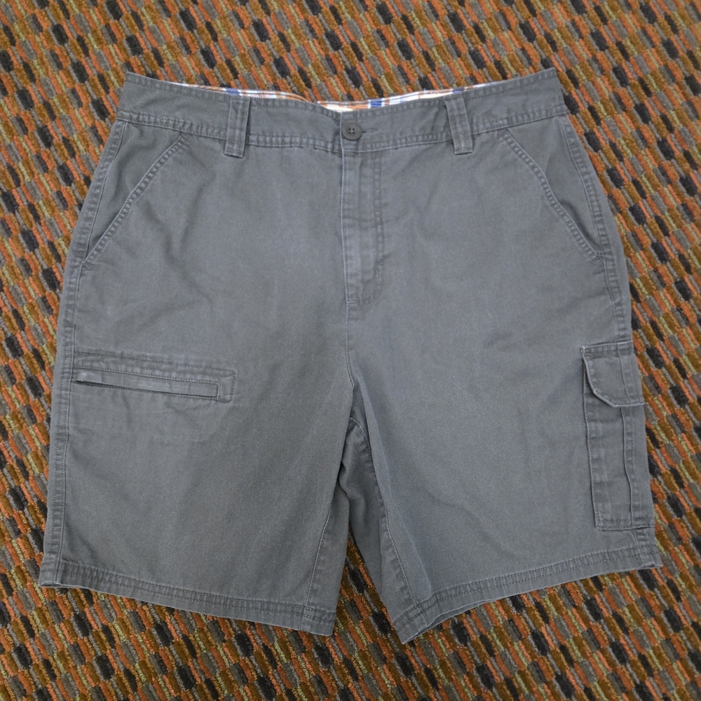 Red Head Cargo Shorts Mens 36 Gray Outdoor Utility Cotton Flat Front